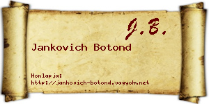 Jankovich Botond névjegykártya