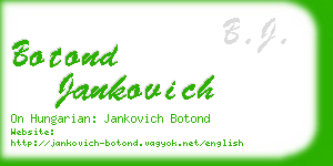 botond jankovich business card